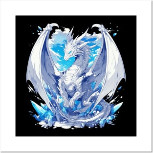 blue eyes white dragon Posters and Art